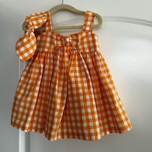 Janie and jack orange checkered dress🧡